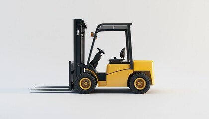 Modern forklift presented in isolation against a white backdrop.