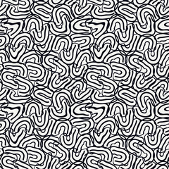 Fototapeta premium Seamless curves pattern. Ethnic ornament. Modern background. Tribal wallpaper. Ethnical image. Tribe motif. Ancient mosaic. Geometric digital paper. Web design. Textile print. Vector art.