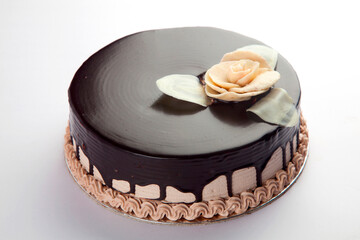 chocolate cake isolated on white background