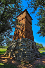 Water tower built by the Civilian Conservation Corps in the 1930s, at the Abilene State Park.