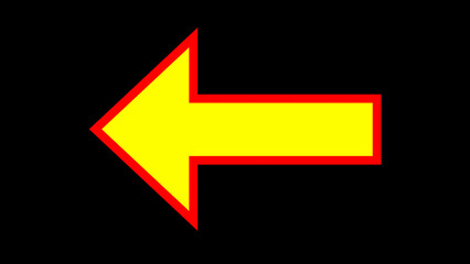 Left direction yellow arrow icon, simple style.