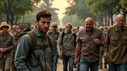 Fototapeta premium Deliciously Arranged Outdoor Dining Table with a Small Plate Showcasing a Meal