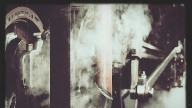 Experience the captivating movement of Vintage Steam Engine Machinery in realtime action