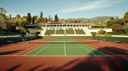 Obraz premium Tennis Court with a View