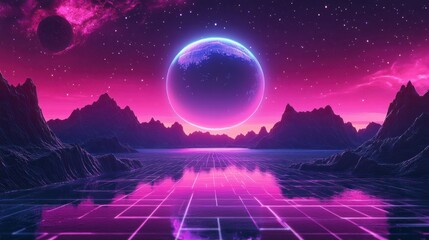 Retro Futuristic Landscape