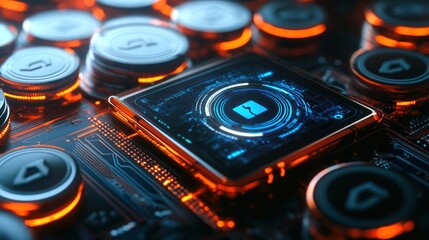 Futuristic Cryptocurrency Chip