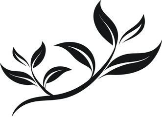 Natural Border Corner Element with Intertwined Branches and Leaves - Simple Flat Design with Sunset Lighting vector .