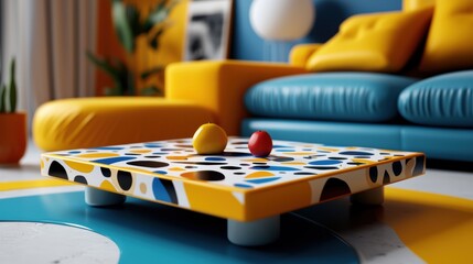 Vibrant 3D Coffee Table Design for Modern Interiors