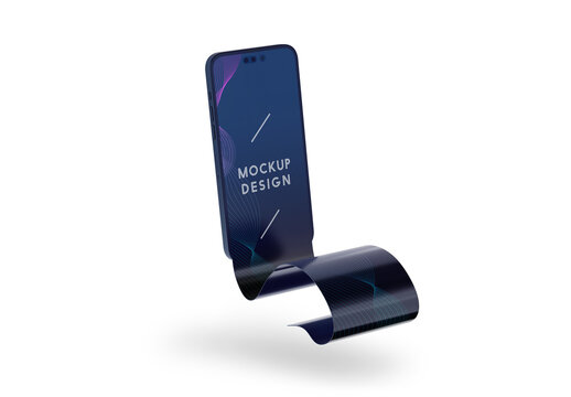 Phone Long Scroll Mockup - Half Side View