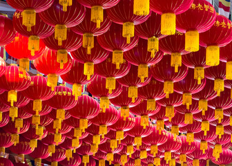 Vibrant Red Lanterns Brilliantly Illuminating the Joyful and Festive Atmosphere All Around