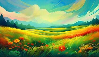 Obraz premium art abstract natural background summer sunny meadow