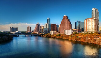 Fototapeta premium austin texas usa skyline on the colorado river