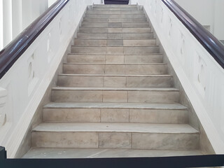 Fototapeta premium The Stairway with wooden handrail