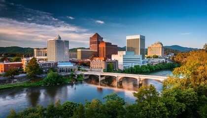 roanoke virginia usa downtown skyline