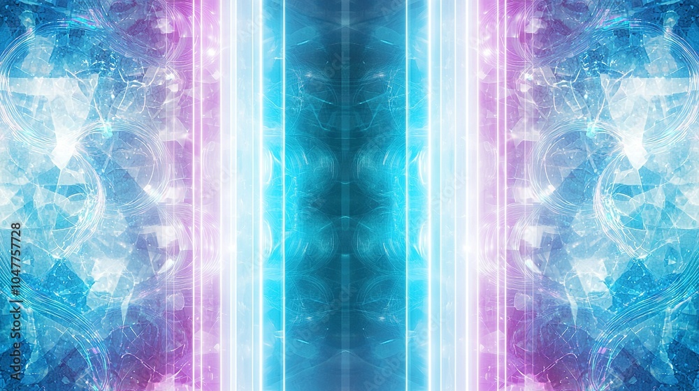 Poster vibrant abstract light patterns creating a dynamic visual effect in a colorful digital artwork