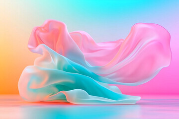 Beautiful holographic iridescent gradient wallpaper featuring soft pastel colors and fluid shapes,...