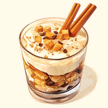 dessert parfait glass cinnamon sticks clip art preview