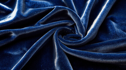 Rich navy velvet with soft folds