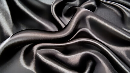 Fototapeta premium Black silk with soft shadows and ripples