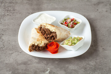 Delicious latin fast food, burrito