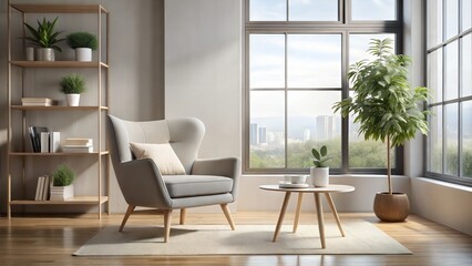 Fototapeta premium Minimalist Therapy Room in Soft Natural Light