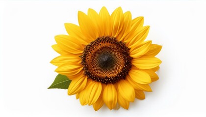 Fototapeta premium Single sunflower on white