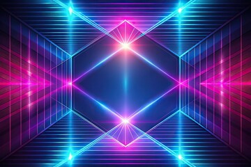 Obraz premium Symmetrical dark abstract design with color gradient and bright light