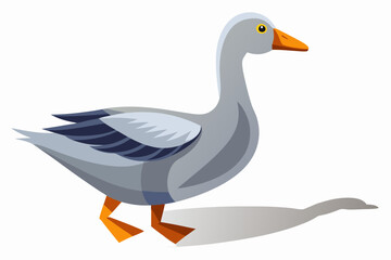 a grey goose with a shadow over white