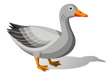 a grey goose with a shadow over white