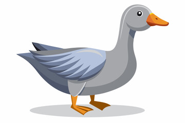 Fototapeta premium a grey goose with a shadow over white