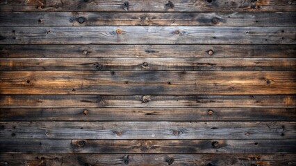 Obraz premium symmetrical dark wood plank wall background with rustic style in gray and black tones