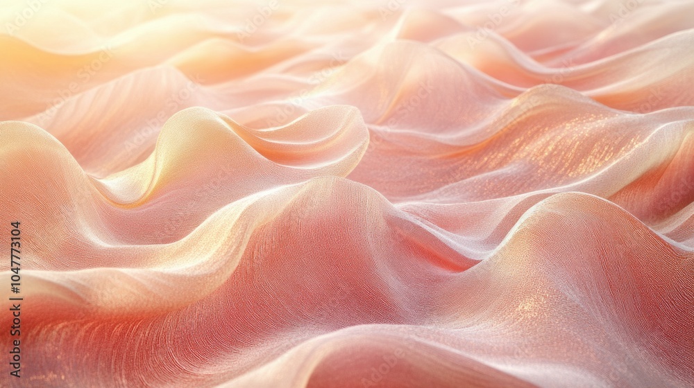 Poster a pink wave with a lot of dots on it