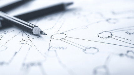 A sleek technical diagram drawn with a pencil