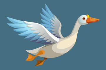 a flying goose vector art illustration