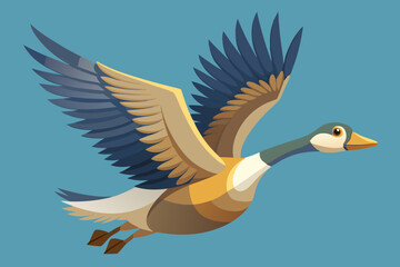 Naklejka premium a flying goose vector art illustration
