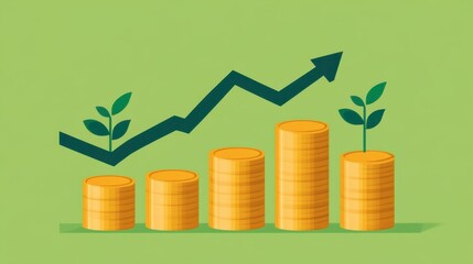Growth and Progress in Financial Investment Concept