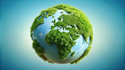 Symmetrical eco friendly Earth globe in organic nature forms