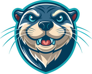 otter head logo vector illustration.