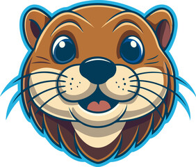 otter head logo vector illustration.