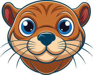 otter head logo vector illustration.