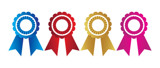 Certified, medal, and coloring round badge icon set vector icon. flat style Badge icon set isolated on white background.