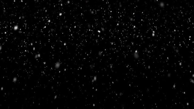 Falling swirling winter snow. Seamless loop background
