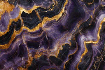 Naklejka premium Purple and gold marble texture. Ideal for background design projects.