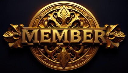Golden Member Insignia with Ornate Design