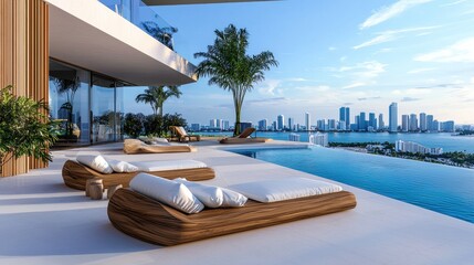 Fototapeta premium Luxurious Oceanfront Resort with Infinity Pool and Breathtaking Views