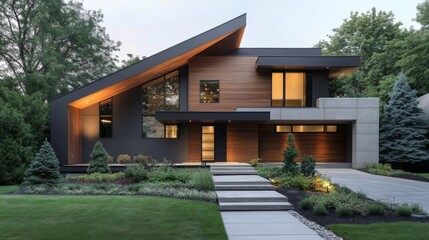 Fototapeta premium Modern Architectural Design of a Stylish House