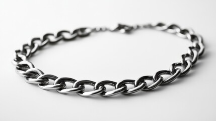 Obraz premium silver bracelet on white background