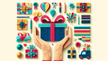 Fototapeta premium hands holding christmas present