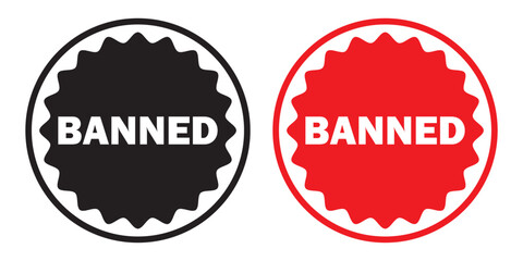 Banned Rubber Stamp Seal icon Vector. Banned Rubber icon Stamp on Grunge style. vector illustration.