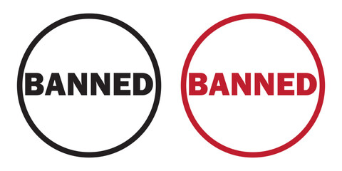 Banned Rubber Stamp Seal icon Vector. Banned Rubber icon Stamp on Grunge style. vector illustration.